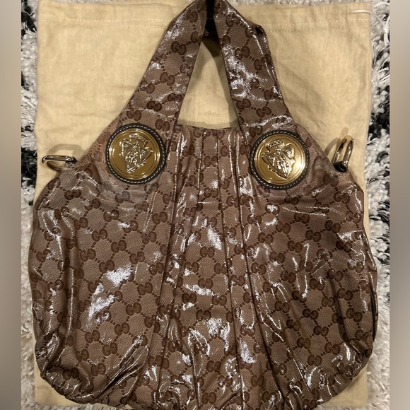VINTAGE GUCCI GG crystal canvas small Hysteria hobo - Picture 3 of 14